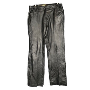 Chadwicks Vintage Leather Pants Womens 10 80s Black Straight Lined Goth Punk